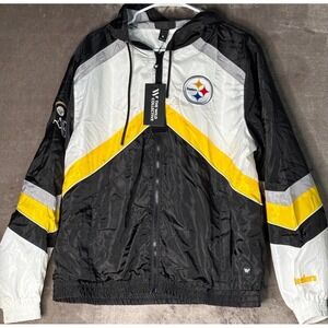 Pittsburgh Steelers Track Jacket Mens Medium Black The Wild‎ Collective Football